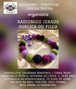 Izradite unikatnu ogrlicu od filca – prijavite se na kreativnu radionicu u Bistri