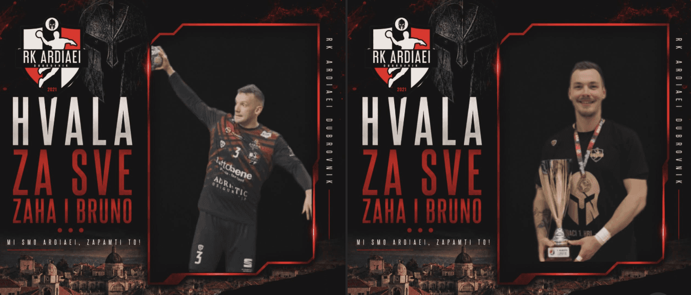 RUKOMET RK Ardiaei ostaje bez dvojice prvaka: Ajdin Zahirović i Bruno Ugrin napuštaju seniorsku momčad