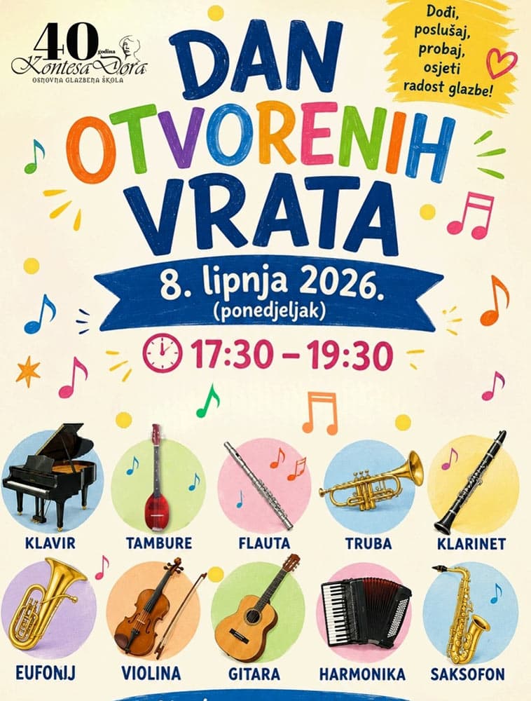 Osnovna glazbena škola Kontesa Dora Našice organizira Dan otvorenih vrata