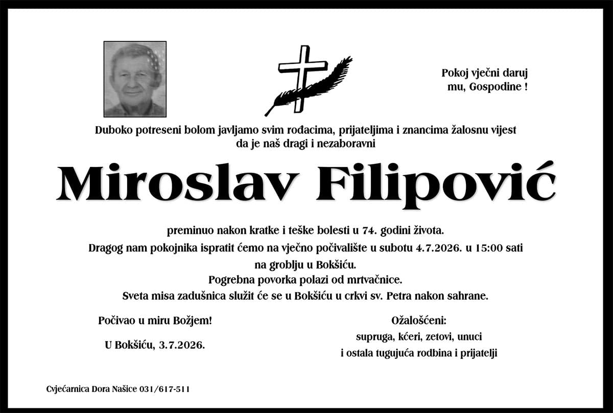 Obavijest o smrti i sprovodu