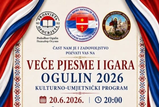 Ogulin domaćin Večeri pjesme i igara 2026.