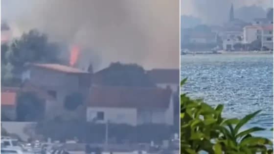 Buknuo požar blizu Trogira! Vatrogasci pokušavaju spriječiti širenje vatre prema kućama