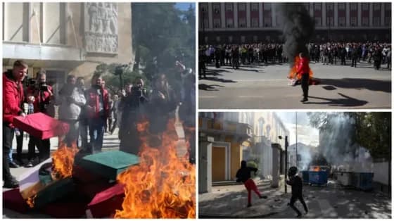 Prosvjednici zapalili Ramine jastuke, policija rasporedila vodeni top: Stižu i studenti