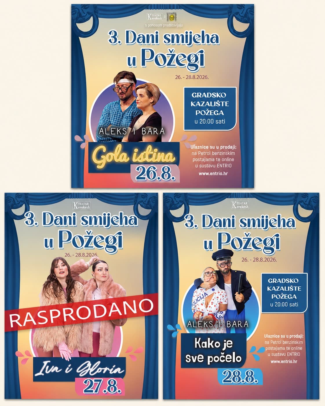 Smijeh se vraća u Gradsko kazalište Požega: Tri večeri komedije uz Kerekesh Teatar