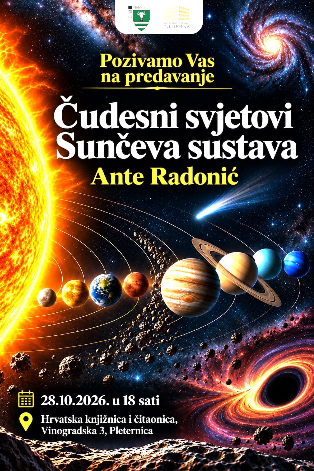 Pleternička knjižnica otvara vrata svemira: Zanimljivo predavanje Ante Radonića u srijedu u 18 sati!