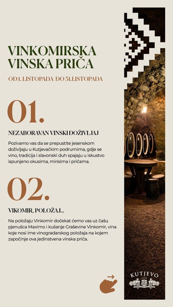 VINKOMIRSKA VINSKA PRIČA: Doživite čaroliju jeseni uz vrhunska vina i jedinstveni ambijent Kutjevačkih podruma