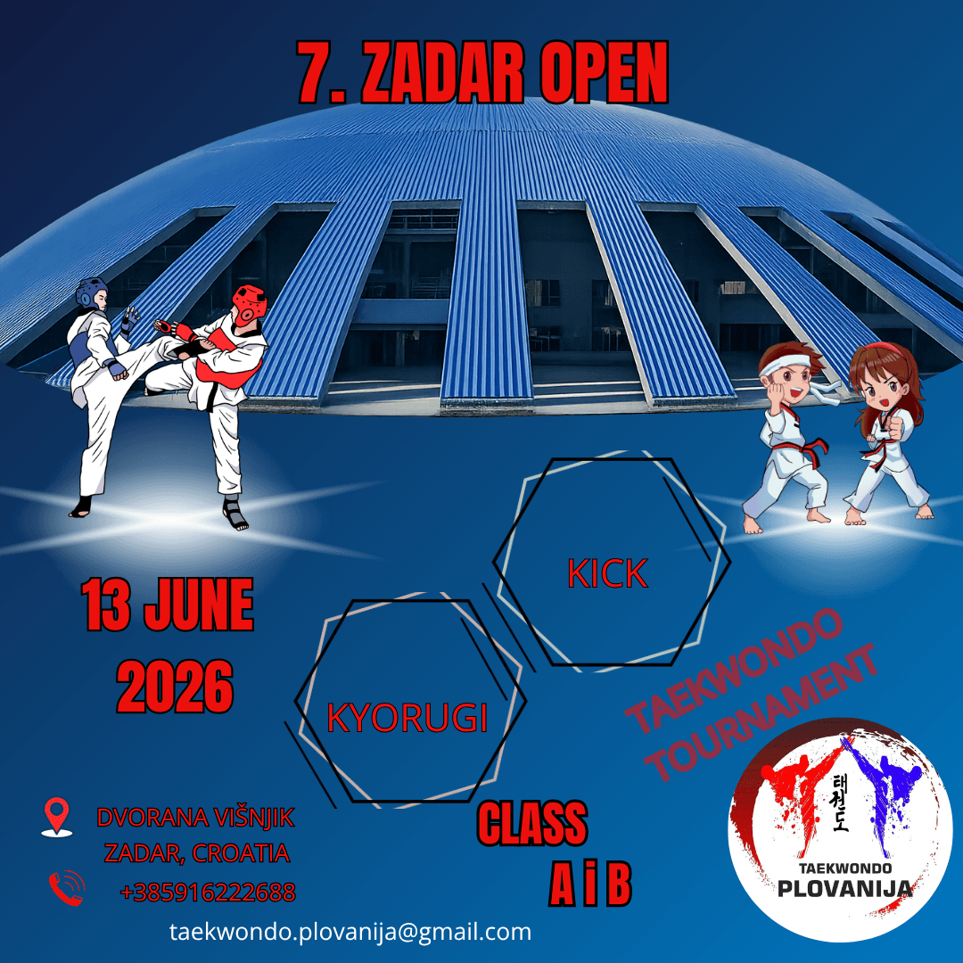 REGIONALNI TAEKWONDO SPEKTAKL 7. Zadar Open okuplja 400 natjecatelja iz pet država