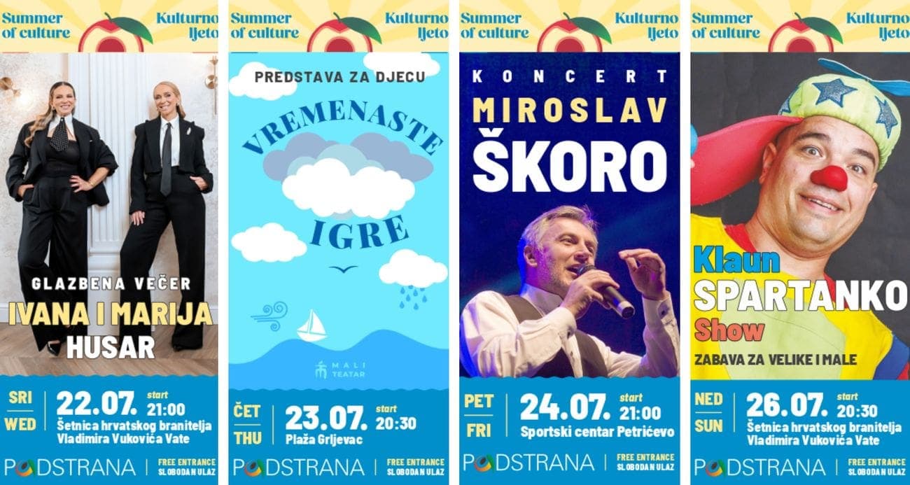 Podstransko kulturno ljeto donosi četiri večeri zabave: Nastupaju Ivana i Marija Husar, Miroslav Škoro i Klaun Spartanko