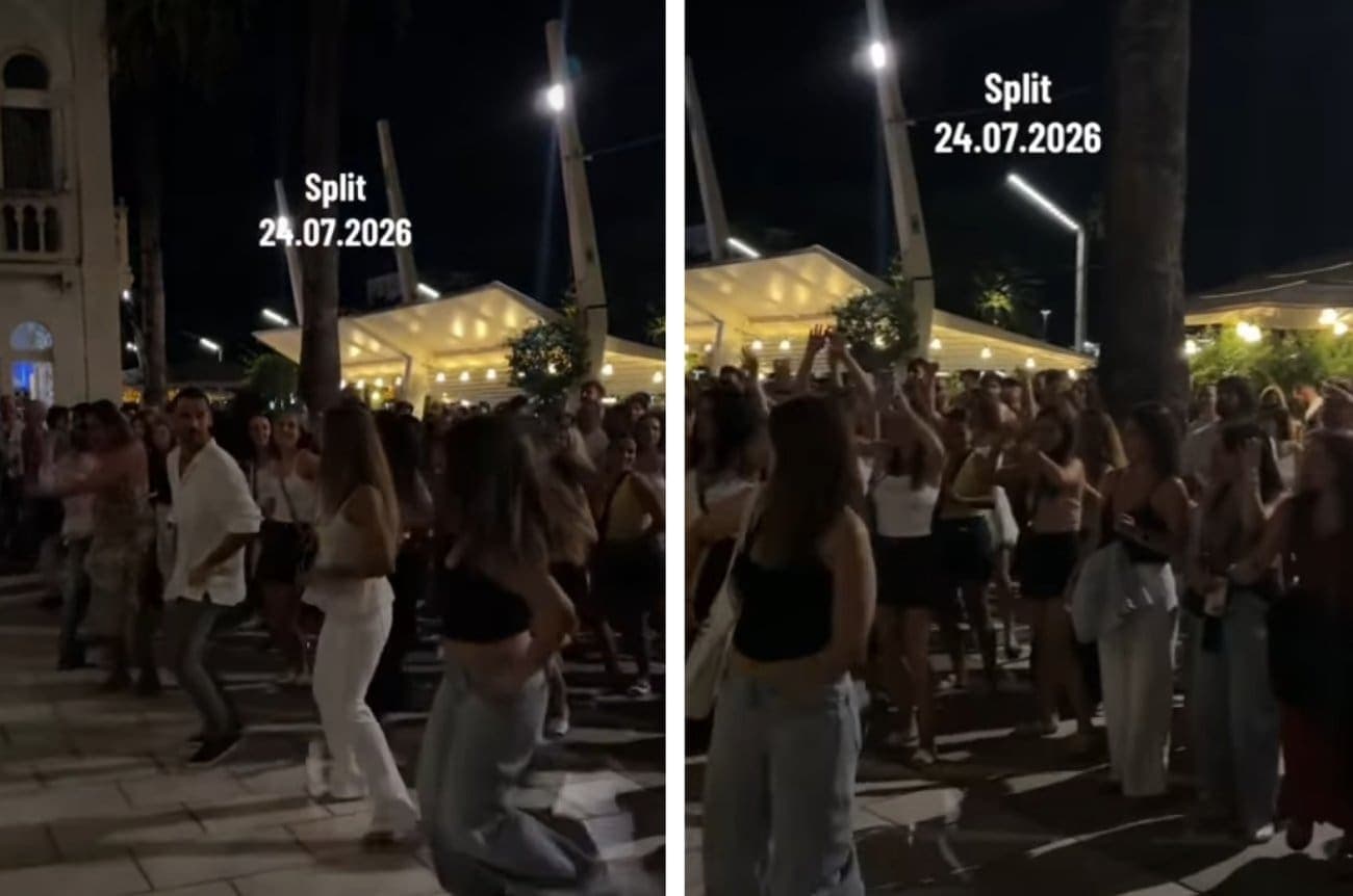 VIDEO Riva gorjela od atmosfere: Turisti i domaći zaplesali usred Splita, pogledajte snimku odlične zabave