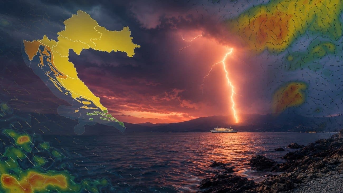 Upaljen MeteoAlarm: Fronta noćas prolazi preko Jadrana, evo kakvo nas vrijeme očekuje kraja tjedna