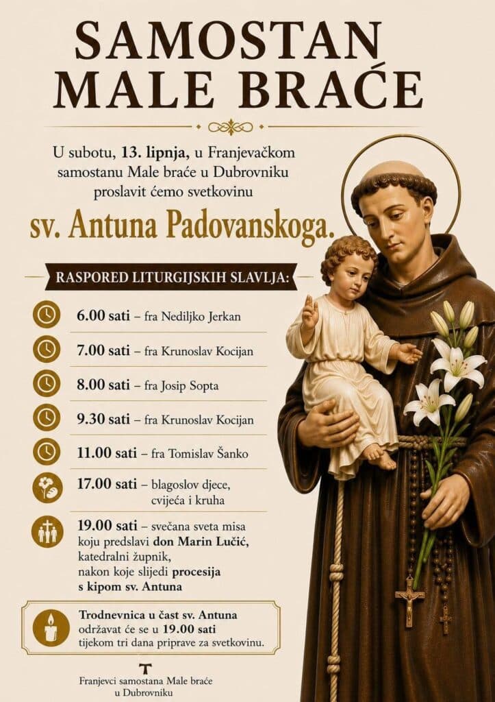 SVETAC SVEGA SVIJETA Posebno svečano ove godine na blagdan sv. Antuna u Gradu