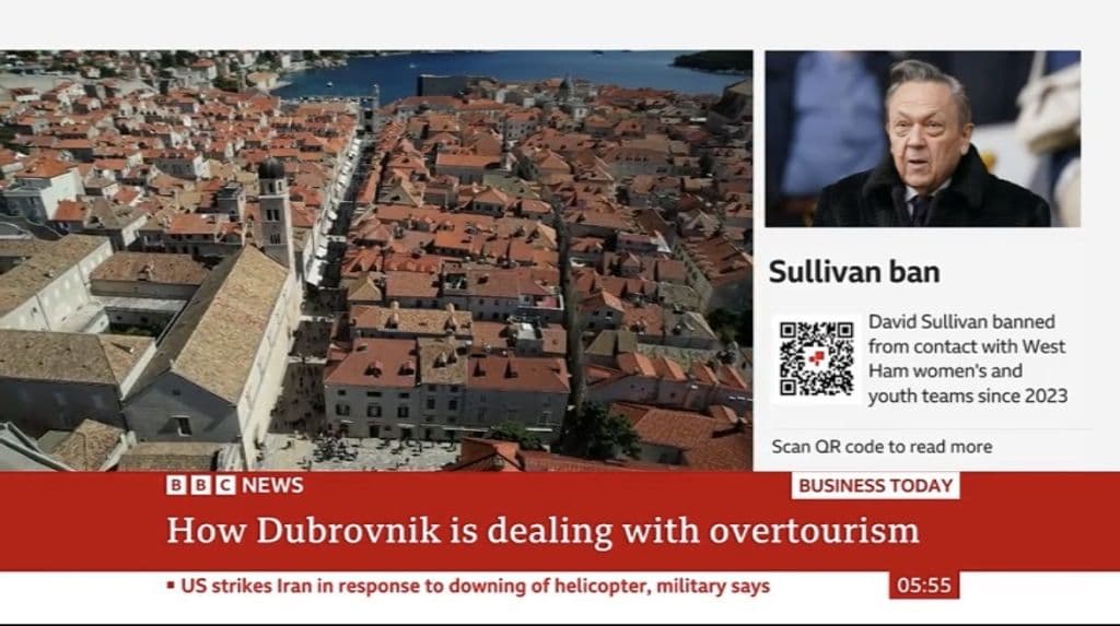 Gradonačelnik Franković uživo na BBC-u predstavio Dubrovnik kao svjetski primjer održivog turizma