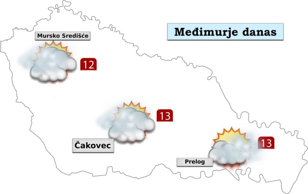Očekuje nas oblačno vrijeme uz mogućnost kiše