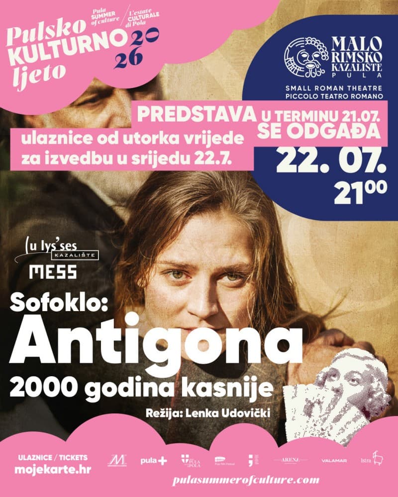 Otkazana večerašnja izvedba „ANTIGONA – 2000 godina kasnije“, karte vrijede za sutra