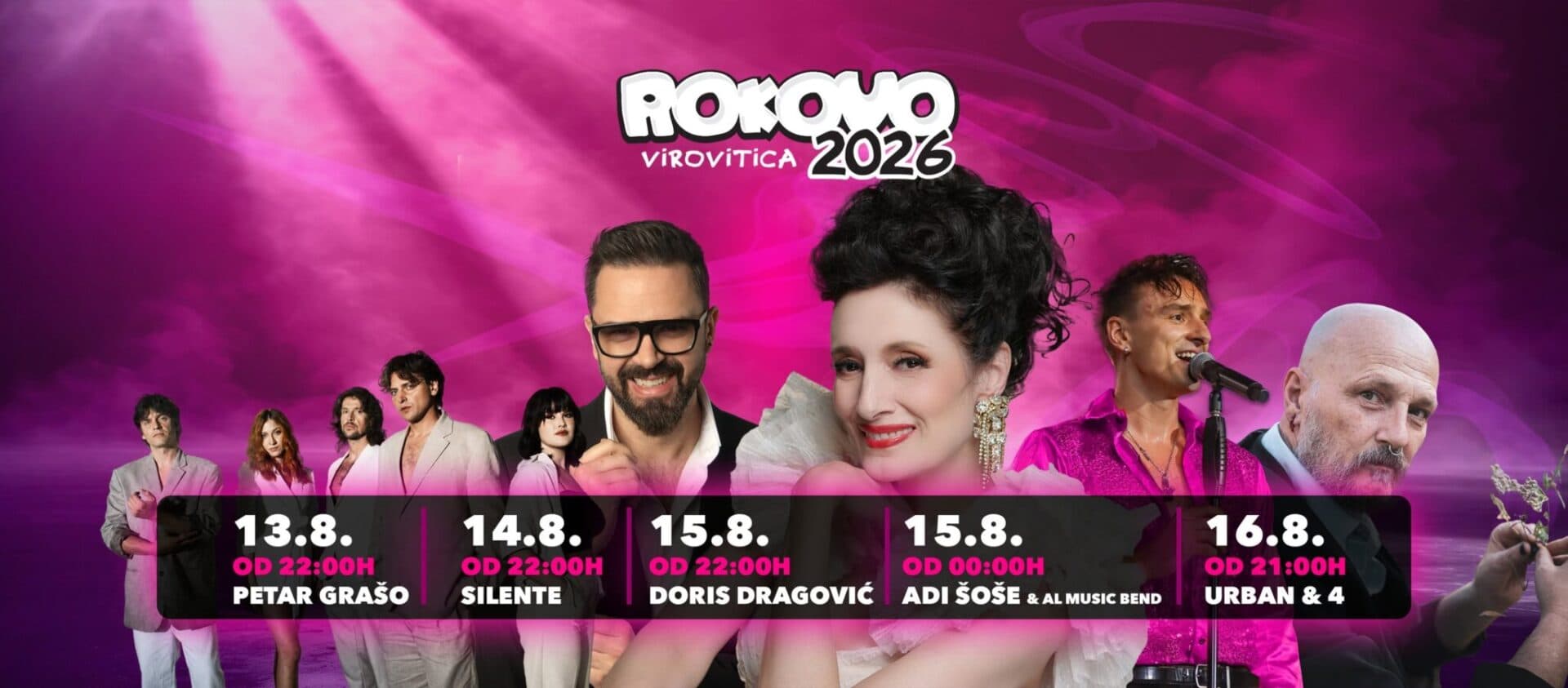Rokovo 2026. donosi koncerte Petra Graše, Silentea, Doris Dragović, Adija Šoše i Urbana